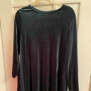 A Line Velvet Old Navy Dress, Green